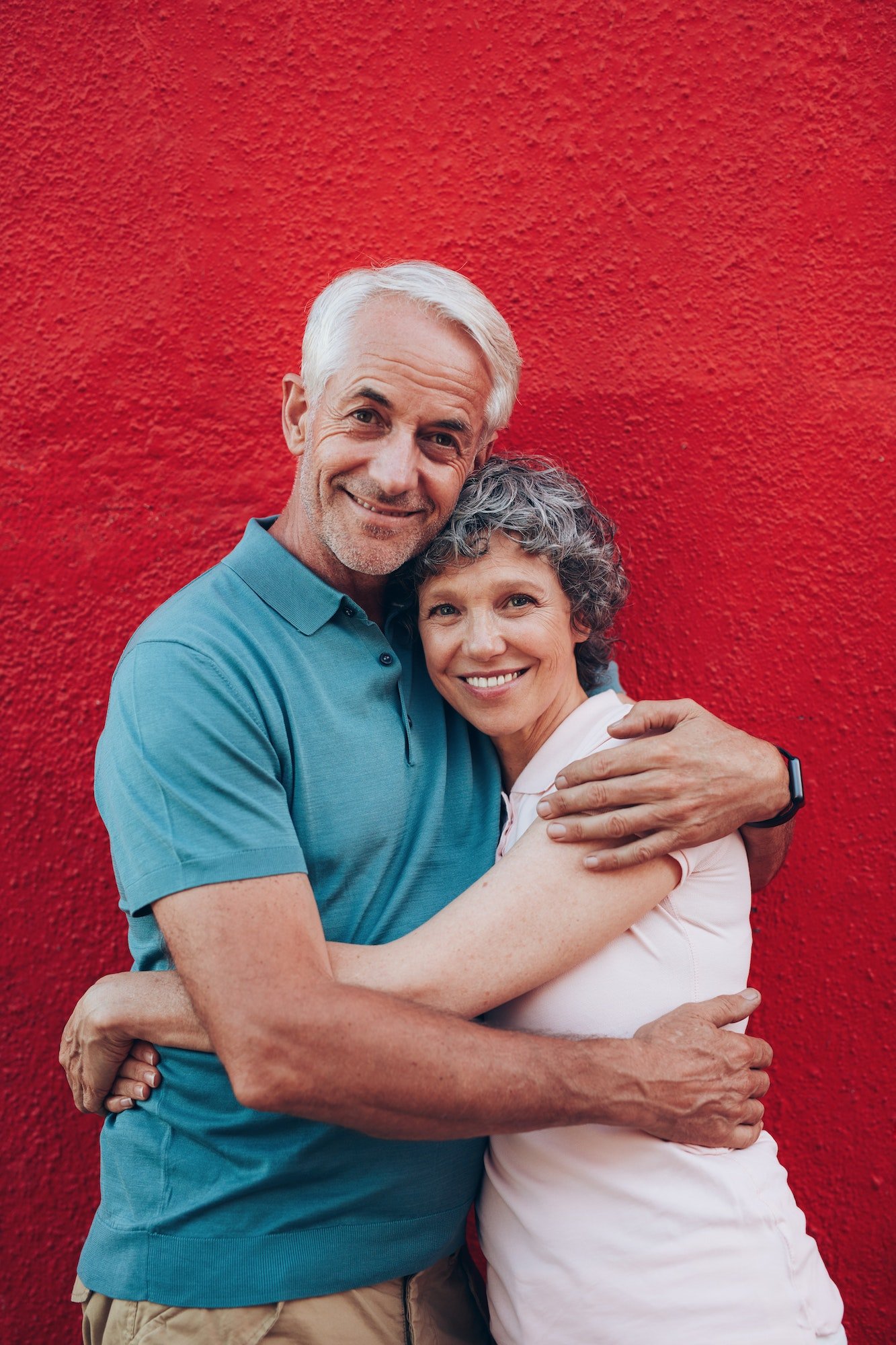 Beautiful senior couple embracing